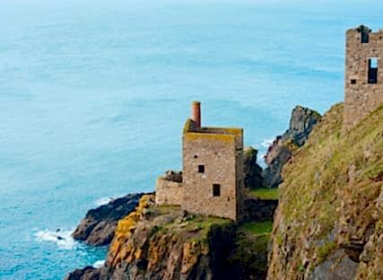 The Crown Mine on the coastal cliffs in the Cornwall World Heritage mining Landscape.