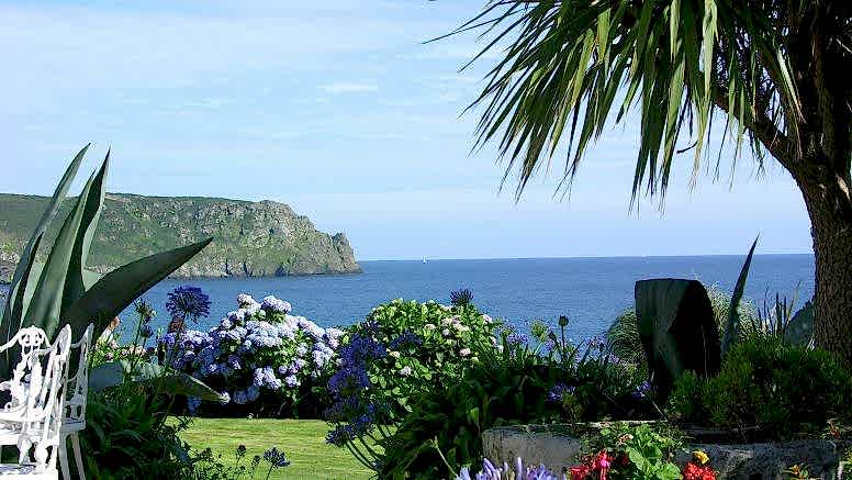 Nare Head and Carne Bay, as seen from The Nare hotel.