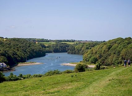 Cornish rivers seen form a hilltop walk.